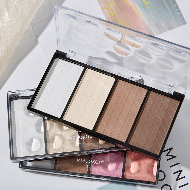 四色修容盘鼻影侧影高光粉饼提亮粉脸部立体阴影粉眼影腮红定妆