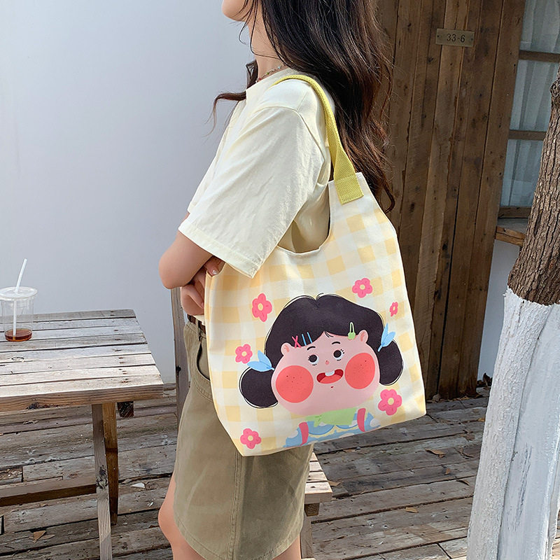 卡通新款大容量背心包通勤帆布包女大学生上课单肩包手拎布包,箱包皮具/热销女包/男包,通用款女包,淘宝优惠券,粉丝福利购,淘宝优惠卷