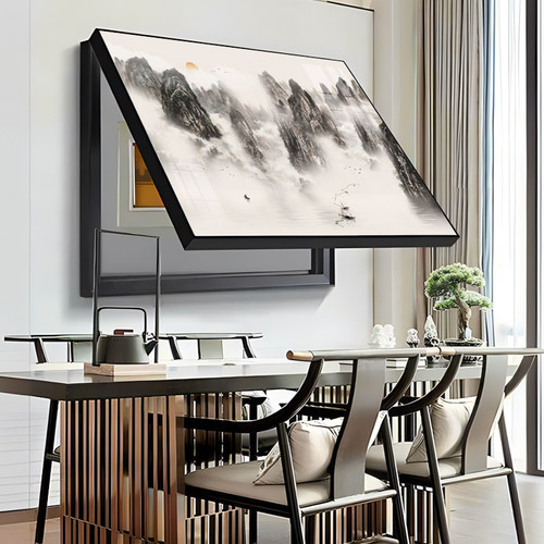 中式山河风景电表箱装饰画