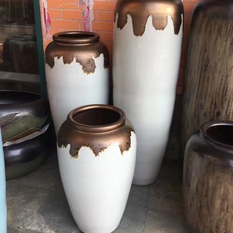 落地大号陶瓷花瓶摆件简约现代客厅插花干花瓷瓶酒店别墅摆设陶罐