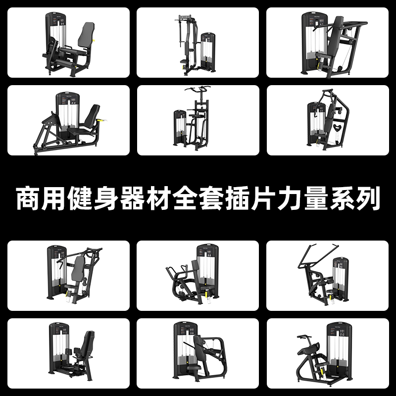 健身房器械商用全套私教室健身房器材背胸臀腿固定插片力量器械