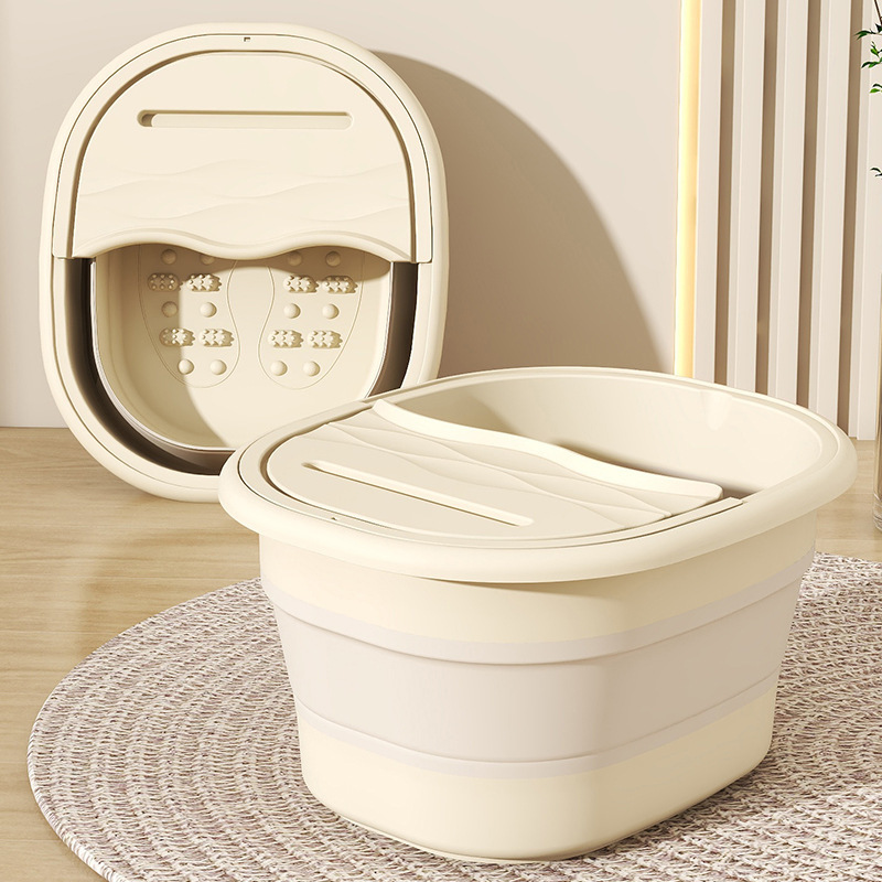 塑料泡脚桶可折叠家用加厚足浴盆成人洗脚盆按摩洗脚桶华庚