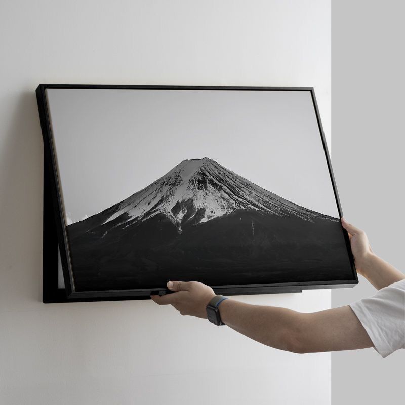 山水电表箱装饰画现代客厅轻奢配电箱遮挡挂画横款极简富士山挂画