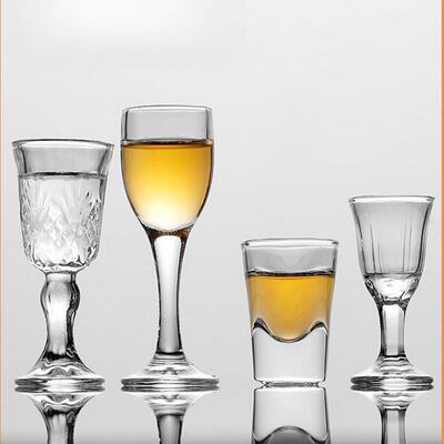 白酒杯家用小酒杯一口杯烈酒杯小号品酒杯水晶分酒器商用中式禾同