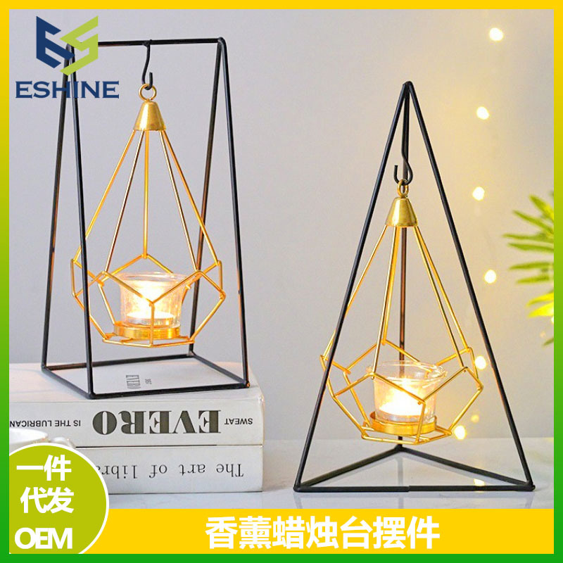 水培餐桌装饰烛台金属铁艺浪漫家用烛光晚餐蜡烛台香薰蜡烛工具