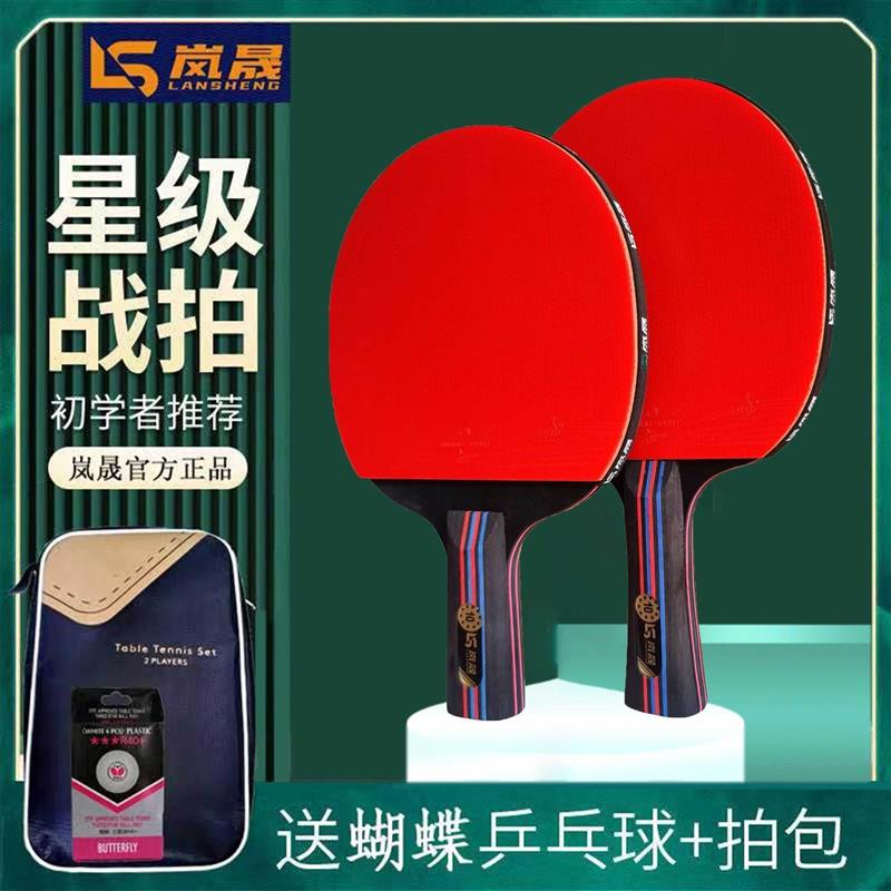 乒乓球拍十星级双面高弹胶皮初学者直拍横拍学生成人训练套装