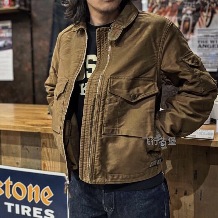 S8春秋单夹克 Aviator阿美咔叽复古飞行员多袋防风薄外套摩托机车