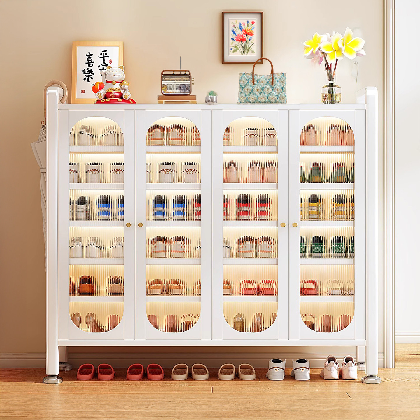 鞋柜家用室内钢制鞋架玄关入户多层防尘收纳柜2025新款简易大容量,住宅家具,鞋柜,淘宝优惠券,粉丝福利购,淘宝优惠卷