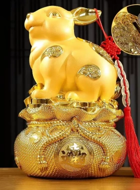 兔子摆件生肖兔存钱罐兔年客厅