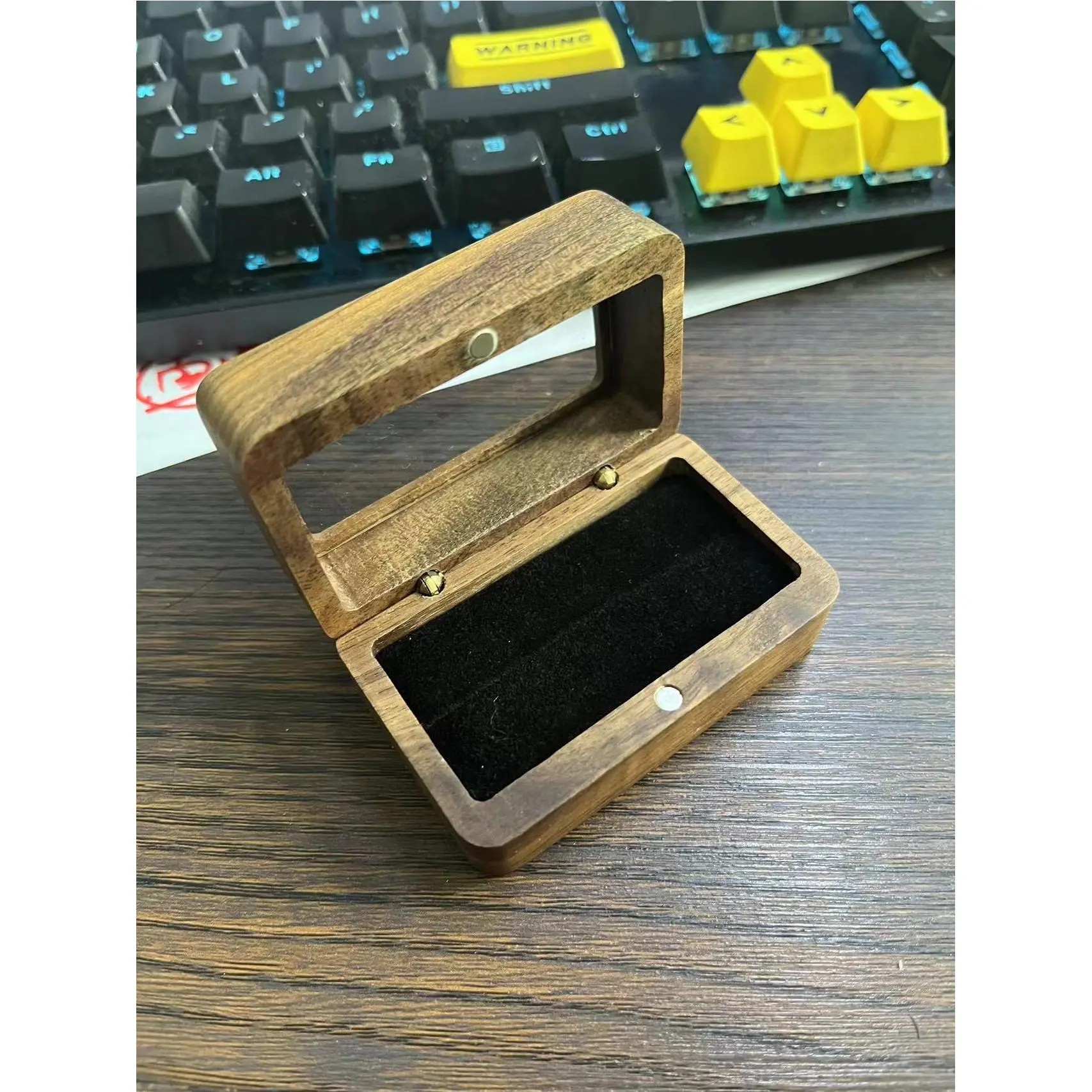 黑胡桃木戒指盒首饰包装珠宝盒
