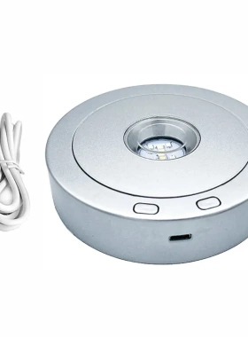 新款LED水晶旋转灯座七彩白光