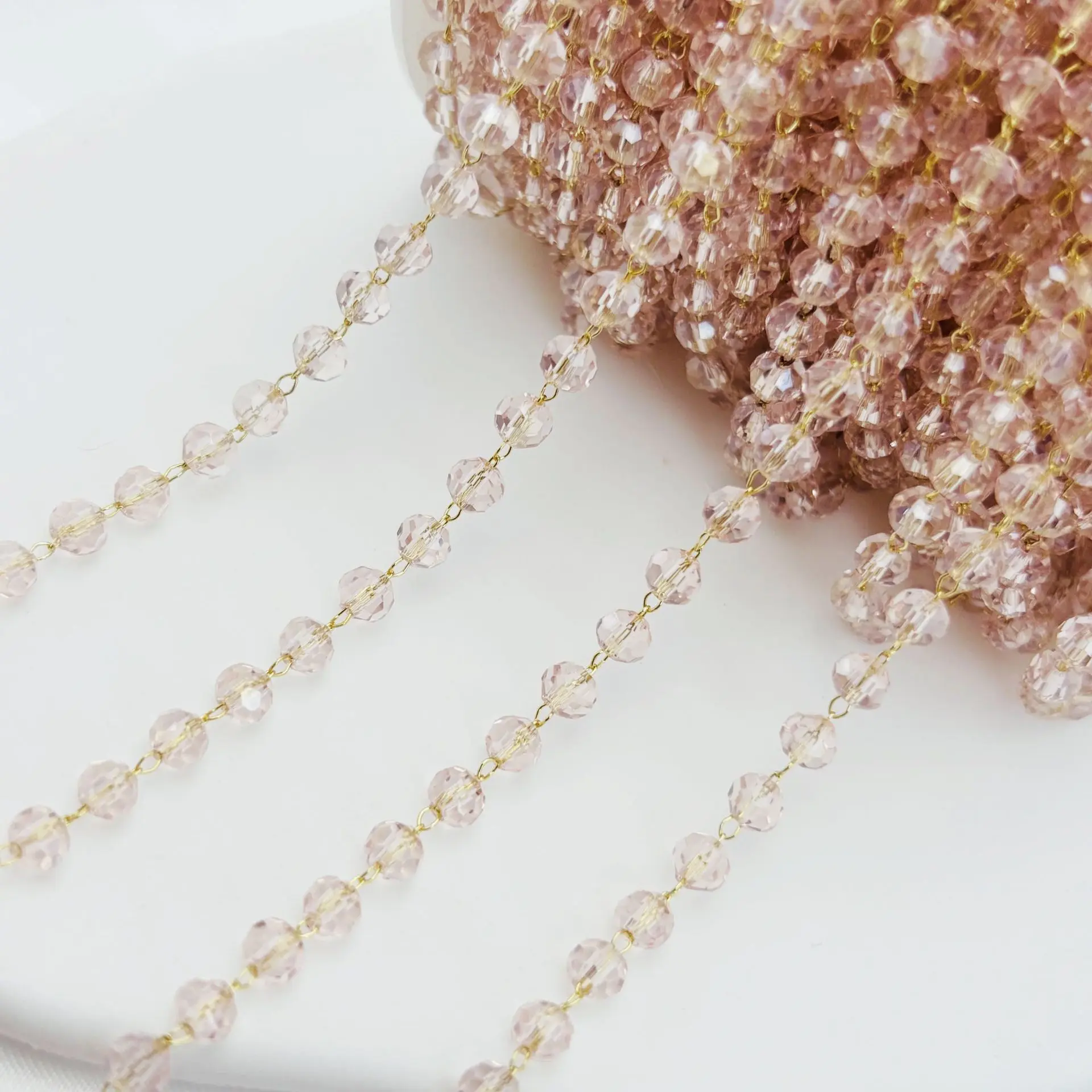 diy流苏彩色水晶材料串珠饰品14K
