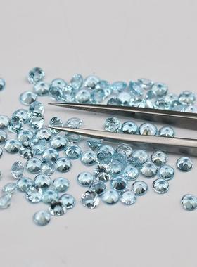 2026天然天空蓝托帕石/天空蓝晶圆形戒面裸石首饰镶嵌配石厂家