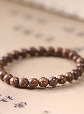 2026小叶紫檀/绿檀DIY创意手工编织森系小众6mm念珠单圈简约国风