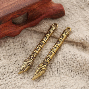 2026黄铜金榜题名毛笔汽车钥匙扣挂件地摊实心学生文昌笔考学配饰