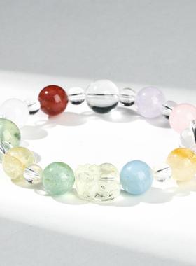 2026晶东珠宝 水晶手链天然多宝水晶柠檬貔貅手链时尚简约女手串