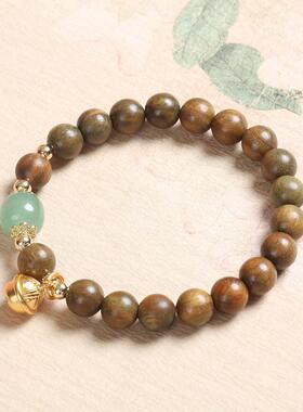 2026天然绿檀木菩提根手串檀香味木质佛念珠男女情侣款盘文玩学生