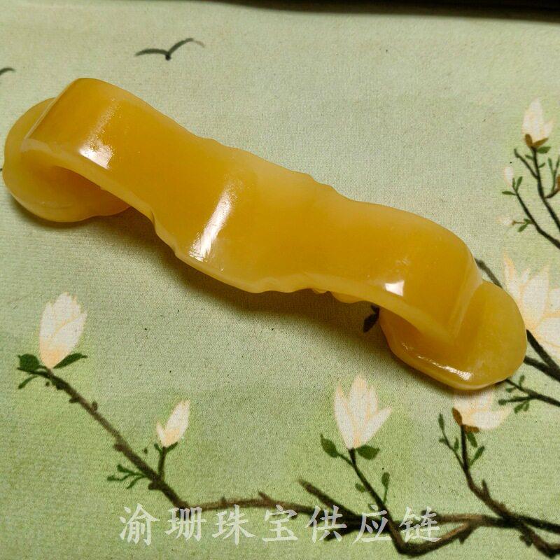 2026中式米黄玉双貔貅如意摆件 多尺寸米黄玉如意摆件装饰品礼品