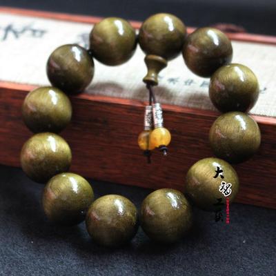 2026厂家 金丝楠木手串上色佛珠加蜜蜡顺纹楠木阴沉木手链手串