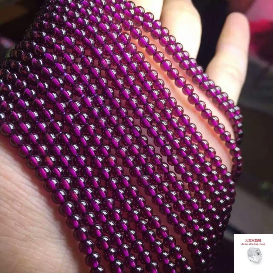 20258A天然紫牙乌石榴石2mm3mm4mm 5mm散珠半成品项链水晶配件DIY