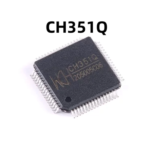 CH351Q LQFP-64原装正品  PCI总线双串口或打印口芯片