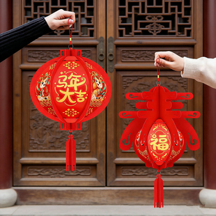 2026新款小红灯笼挂饰过新年布置春节元旦氛围装饰手工中国风吊灯