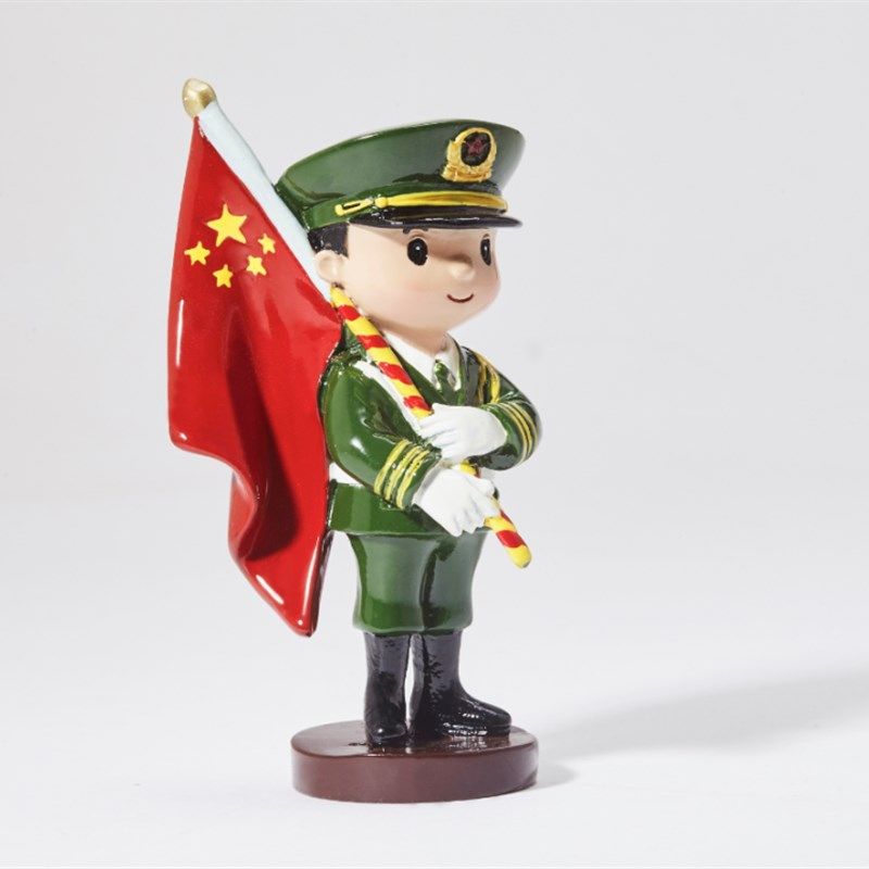 三军仪仗队兵人公仔手办车载摆件海陆空娃娃模型站岗玩偶旗手礼品