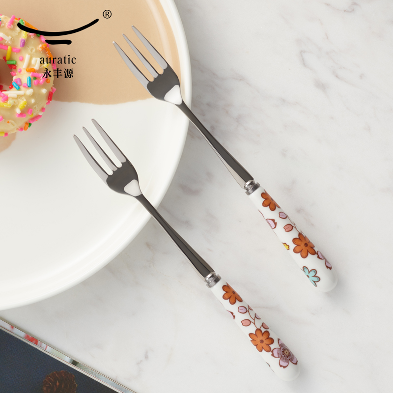 永丰源繁花似锦2头陶瓷叉子