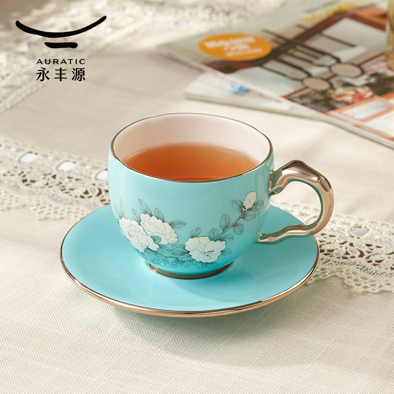 国瓷永丰源手绘蓝咖啡杯马克杯子图片