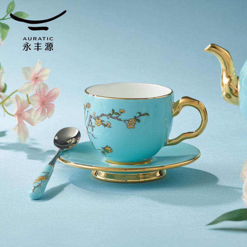 国瓷永丰源西湖蓝咖啡具茶具套装图片