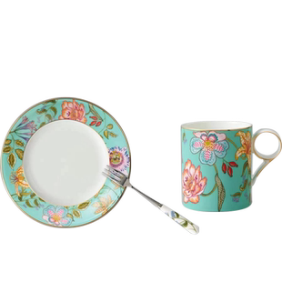 永丰源春暖花开3头茶歇具陶瓷马克杯轻奢下午茶杯 1杯1碟1勺