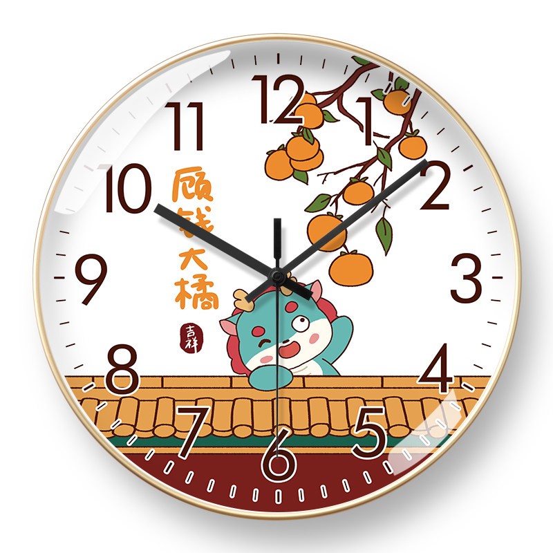 美幻达PVC龙年玻璃塑料电波挂钟