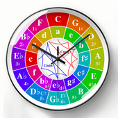 和弦轮盘挂钟吉他五度圈钟表音乐创作自动对时钟录音棚静音电波钟