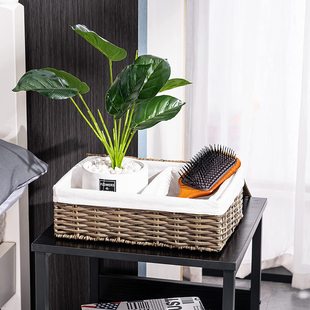 仿藤编收纳篮家用客厅卧室杂物收纳筐收纳盒桌面零售储物筐L6010