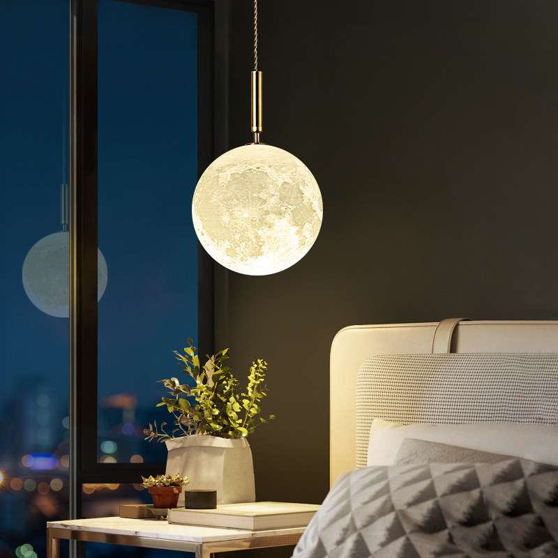 意菲意护眼吊灯北欧星空网红全铜月球吊灯简约现代卧室床头月球灯,家装灯饰光源,床头/玄关/吧台/过道吊灯,淘宝优惠券,粉丝福利购,淘宝优惠卷