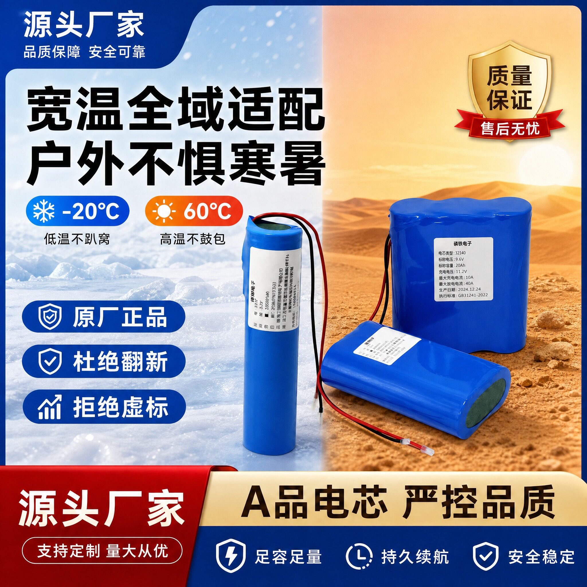 太阳能光伏储能电池3.2V磷酸铁锂电池小区照明灯32140电芯大容量