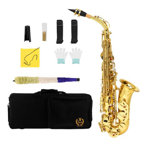 中音萨克斯风降E调漆金黄铜雕花萨克斯管乐器初学中音SAX厂家