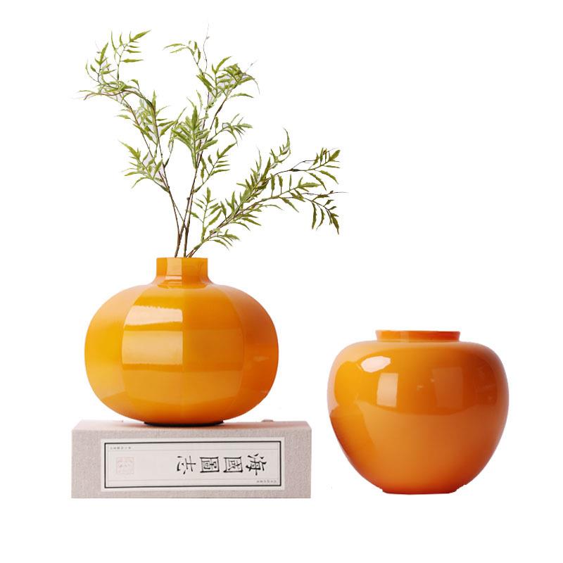 创意新中式现代树脂抽象仿玉花瓶插花摆件别墅样板房博古架艺术品