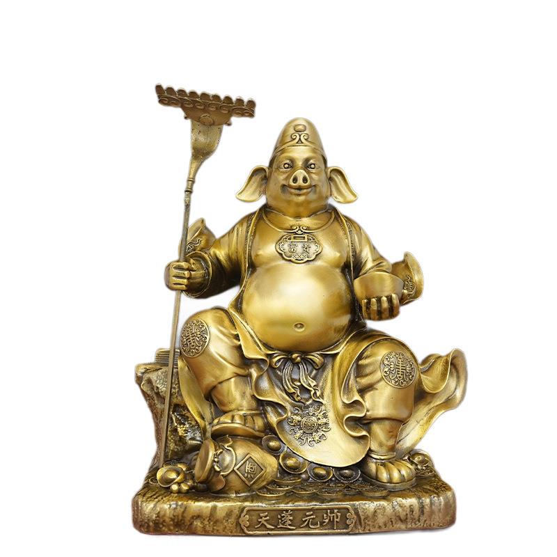 全铜天蓬元帅猪八戒黄铜摆件人物神像工艺品家居供奉摆放铜装饰品