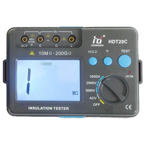 HDT20A/BC绝缘电阻测试仪摇表1000v兆欧表500V数字绝缘电阻表