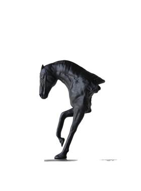 现抽象家居客厅公室接待室直播间装饰摆件树脂马头雕塑摆件