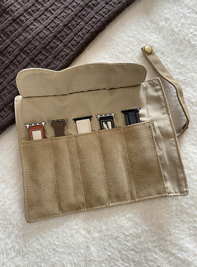 PAPI新款简约帆布表带收纳包iwatch旅行多功能数码配件收纳整理袋