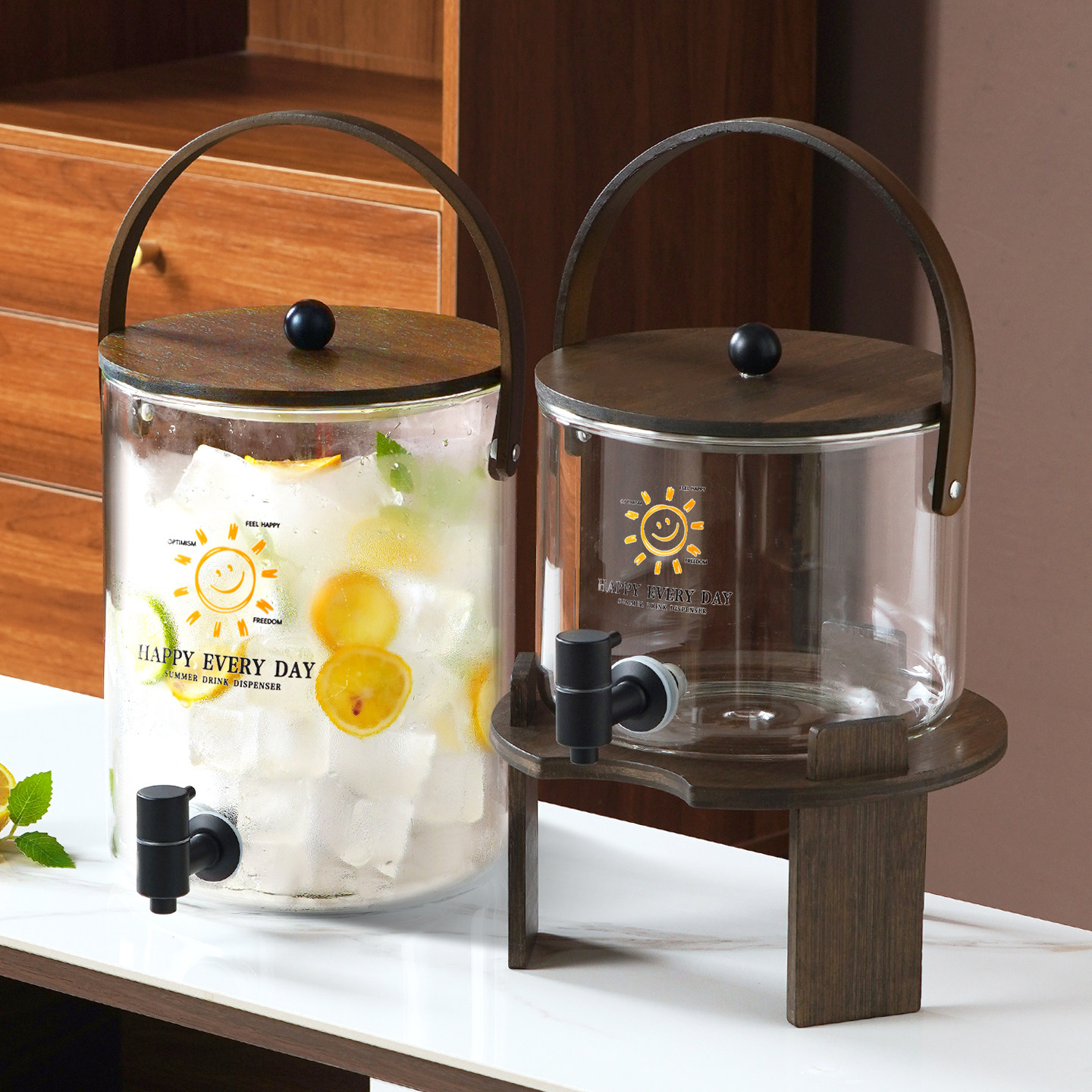 大容量玻璃烧水壶带龙头炖煲中药凉茶冷热水壶耐高温可加热带手提