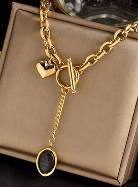 European and American love pendant simple necklace百搭项链女