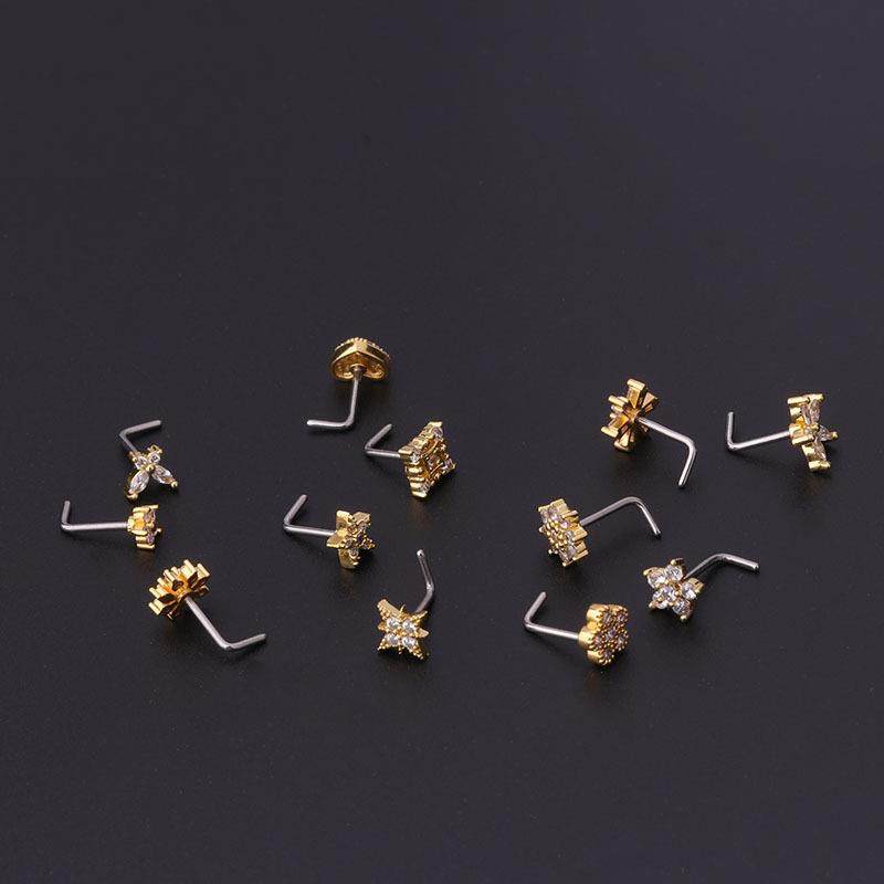Stainless steel nose nail nose ring human body piercing