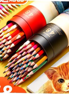 Oil colored pencil students draw 48 color pencils by hand