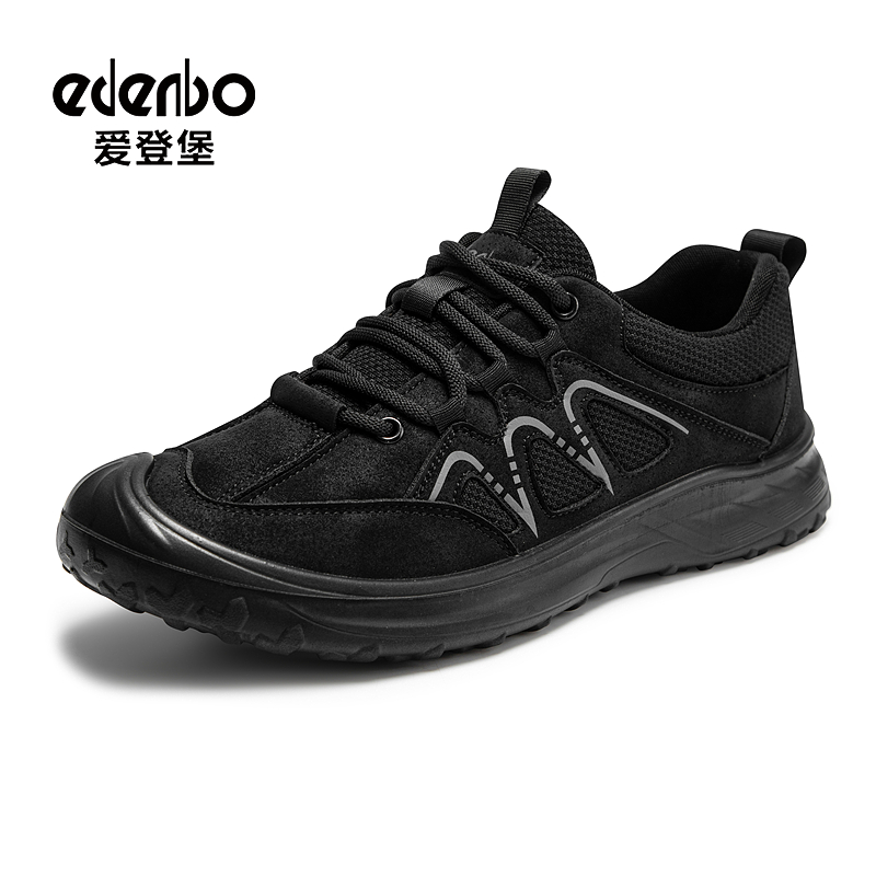 爱登堡男款2025秋季新款软底舒适休闲鞋户外旅游徒步透气网面男鞋