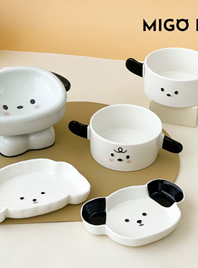 防打翻猫水碗大容量高颜值猫食盆小狗专用碗陶瓷猫咪罐头餐盘碟子