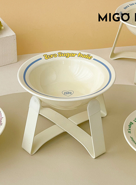 多猫家庭猫咪碗架子保护颈椎高脚平口宠物碗大口径猫碗小猫喝水碗