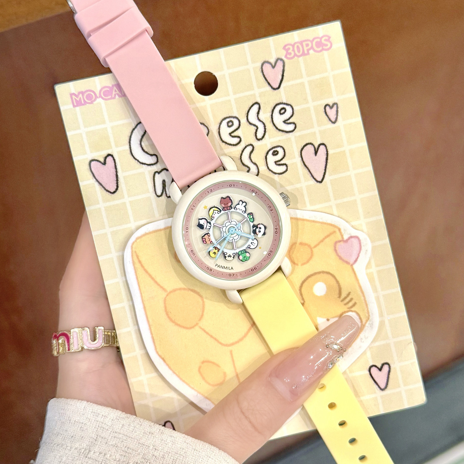 番米拉旋转摩天轮情侣手表女款学生初高中女儿童石英表女孩初中生